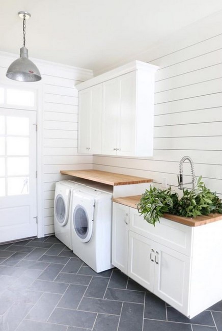 Bright and Clean Laundry Room