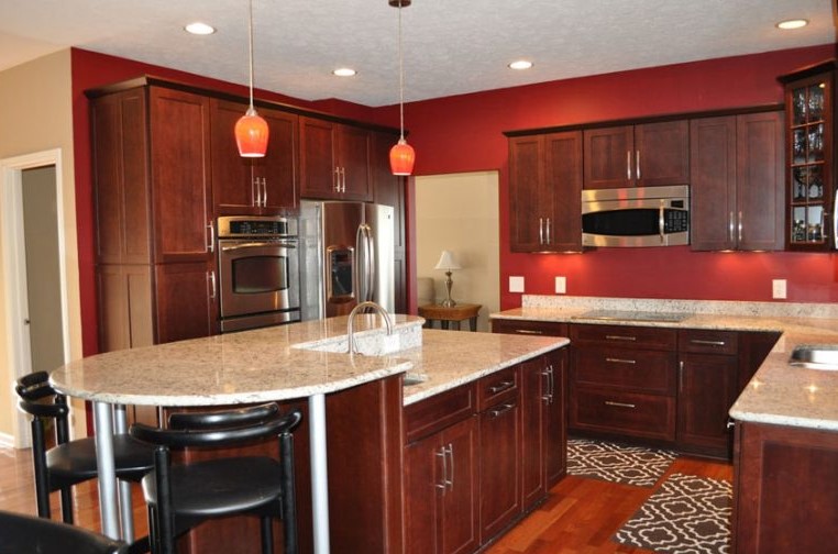 Dark Cherry Kitchen Cabinets