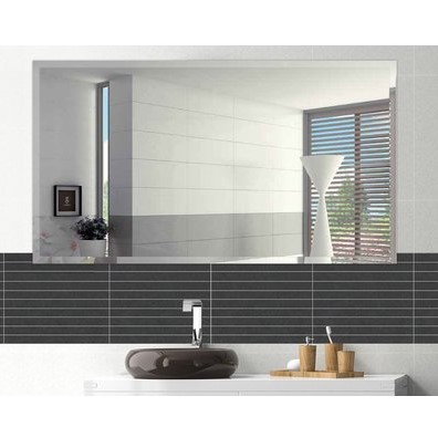 Frameless Rectangle Beveled Polish Bathroom Mirror