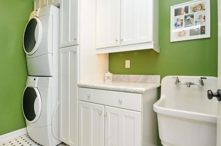 Soothing Green Laundry Room