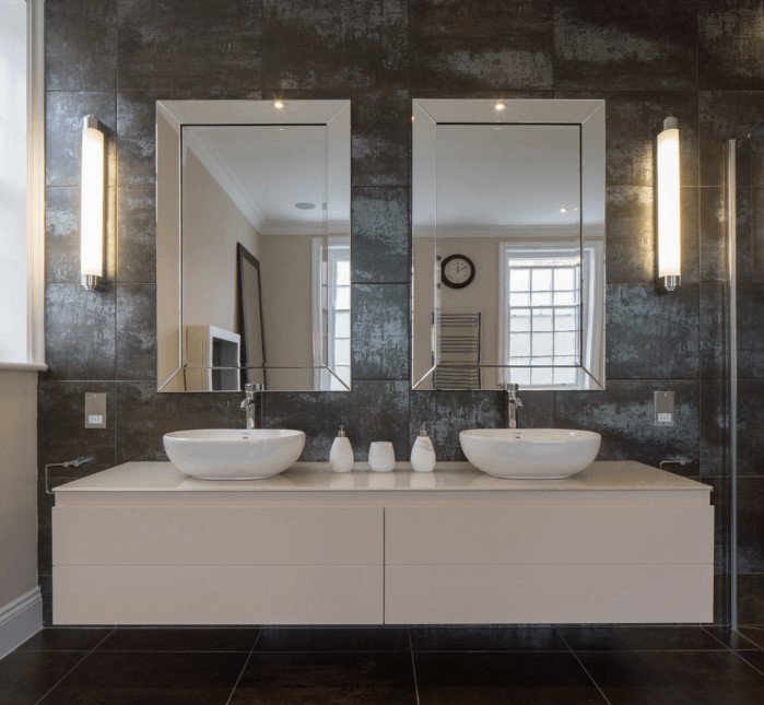 double mirror granite bathroom