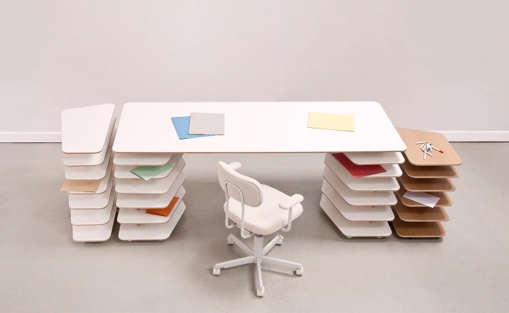 interlocking strates desk