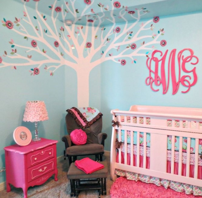 Coral And Turquoise Baby Room