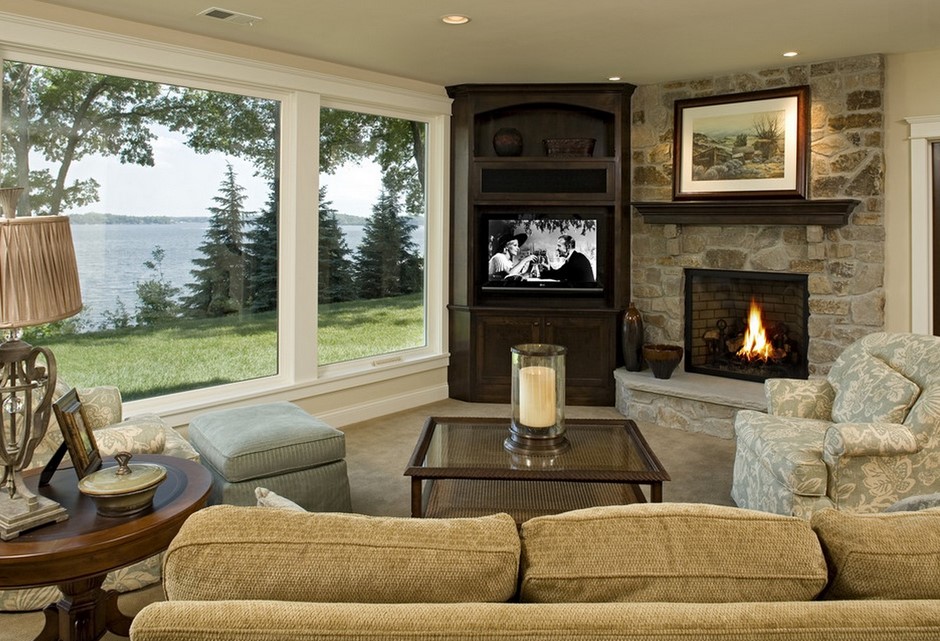 Corner TV Fireplace