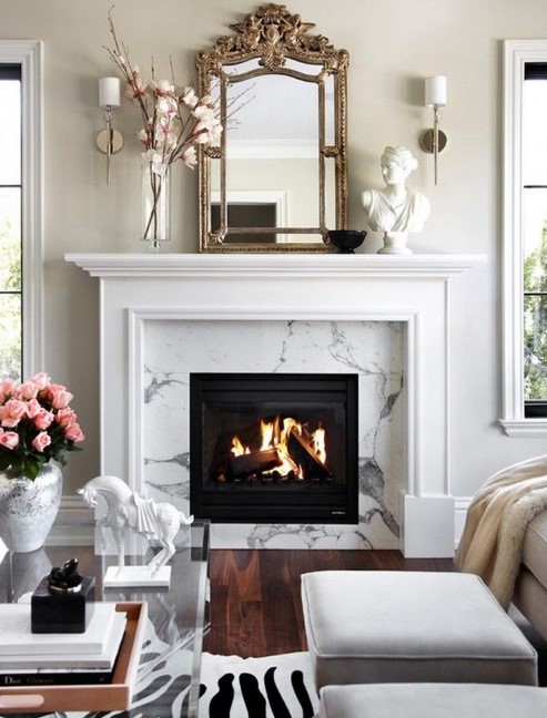 Marble Tiles Fireplace