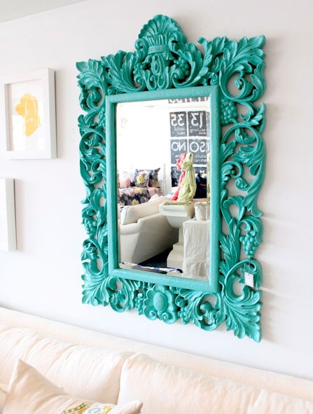 Ornate Turquoise Mirror