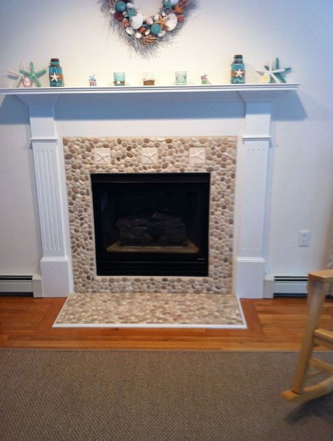 Pebble Texture Tile Fireplace