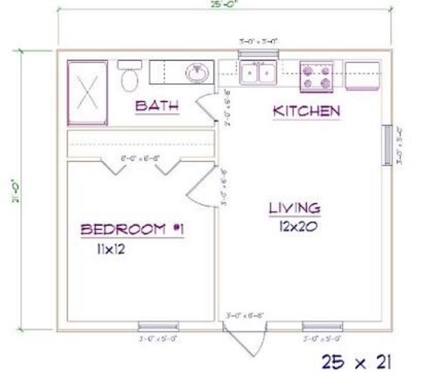 Barndominium Floor Plans 1 Bed, 1 Bath