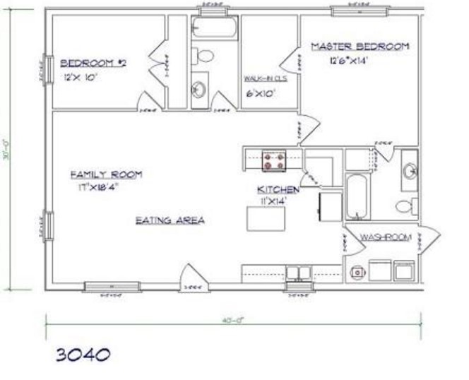 Barndominium Floor Plans 2 Bed, 2 Bath