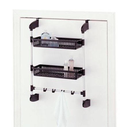 Over Door Two Basket Towel Shelf