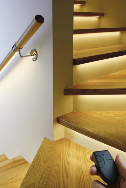 Stripped Stairway Lighting Ideas