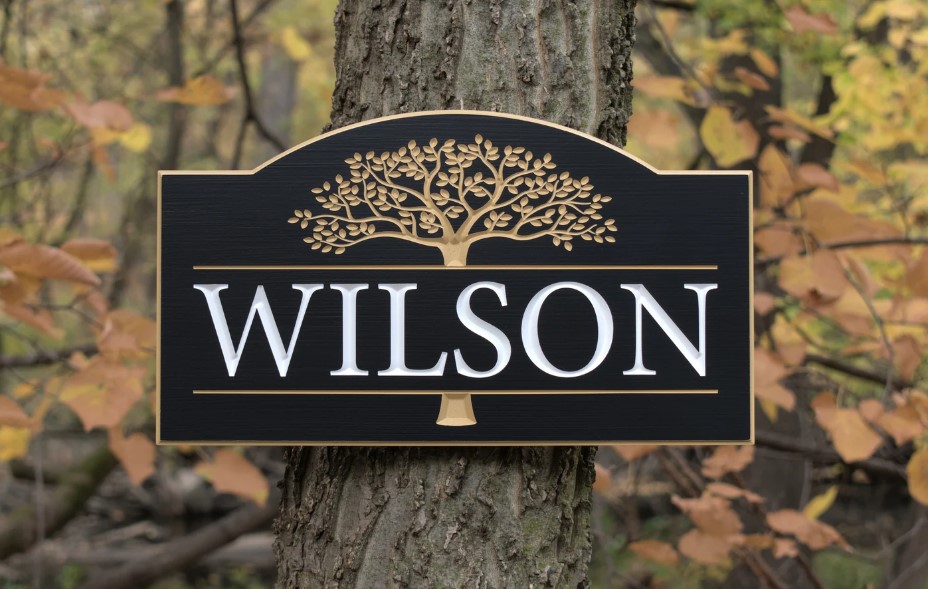 Carved Wooden Sign