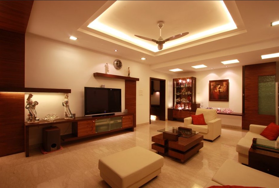 Interior design of hall in Indian style