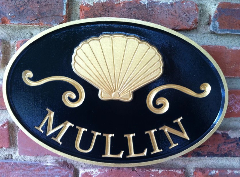 Shell-Embellished Sign